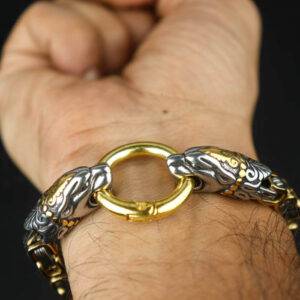 Alternative view of Never Fade-Viking Dragon Head Bracelet