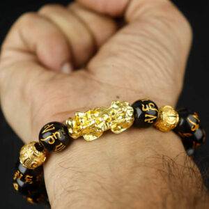 Alternative view of Feng Shui- Wealth & Luck Black Obsidian Bracelet