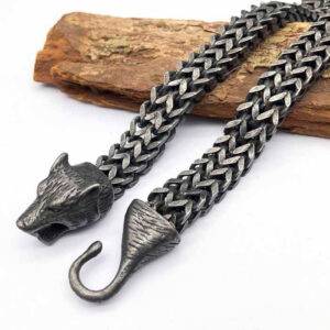 Alternative view of Viking Wolf Ouroboros Bracelet