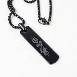 Trishul & Gada Locket- Black (Thin version)